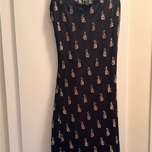BetseBlack Floral Slip Dress - Women's Elegant Evening Dress